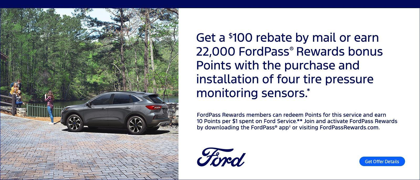Get a $100 rebate by mail at Phil Fitts Ford in New Castle PA