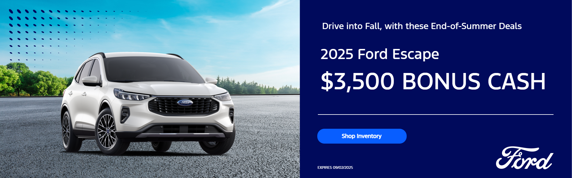 White Escape on sunny background with trees